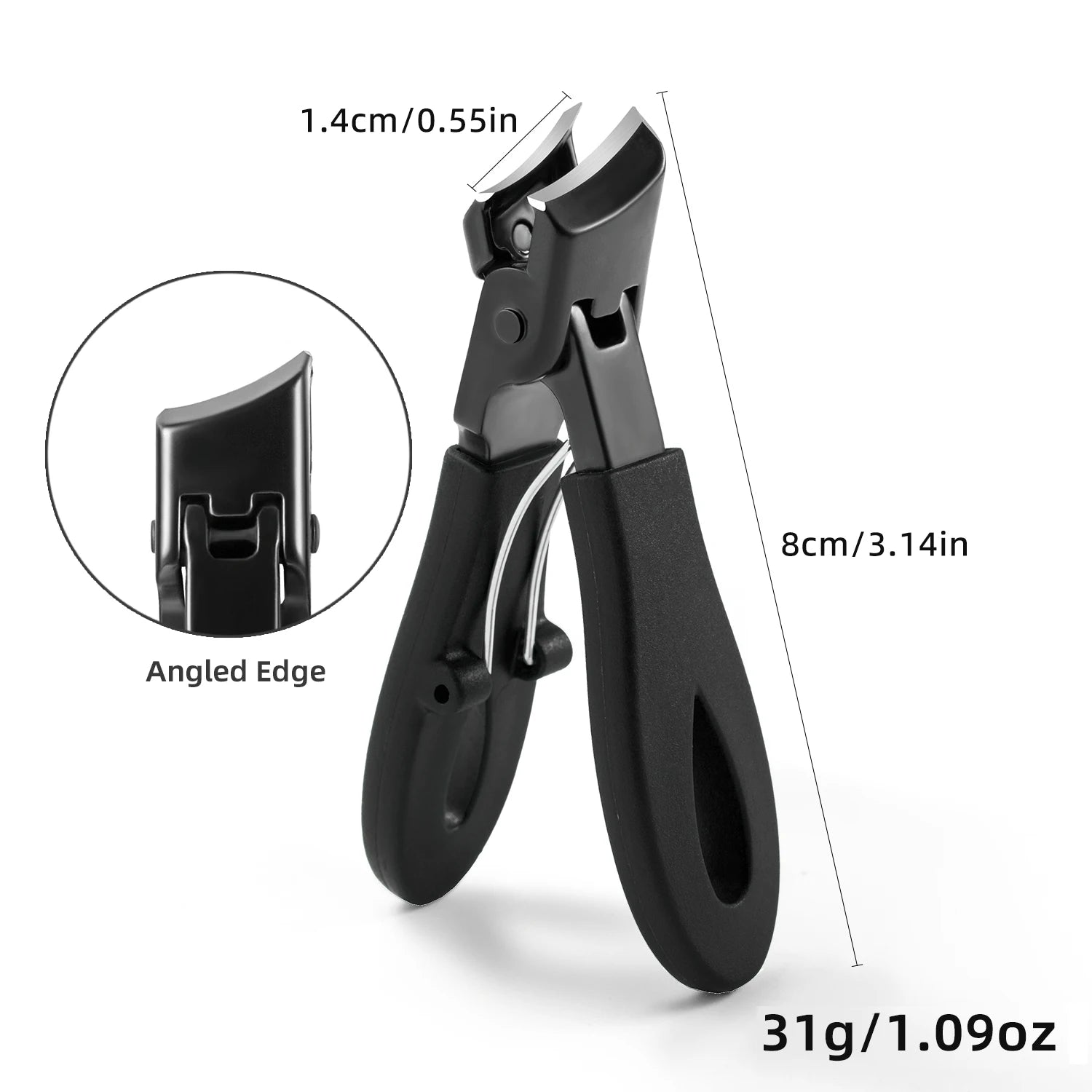 Wide Jaw Thick Toenail Clipper with Nail Catcher