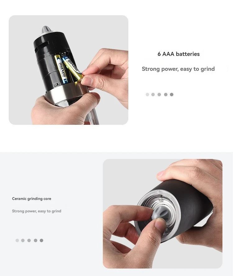 electric pepper mill stainless steel automatic gravity induction salt and pepper grinder adjustable coarseness grinder tools — Oh That's Clever Shop