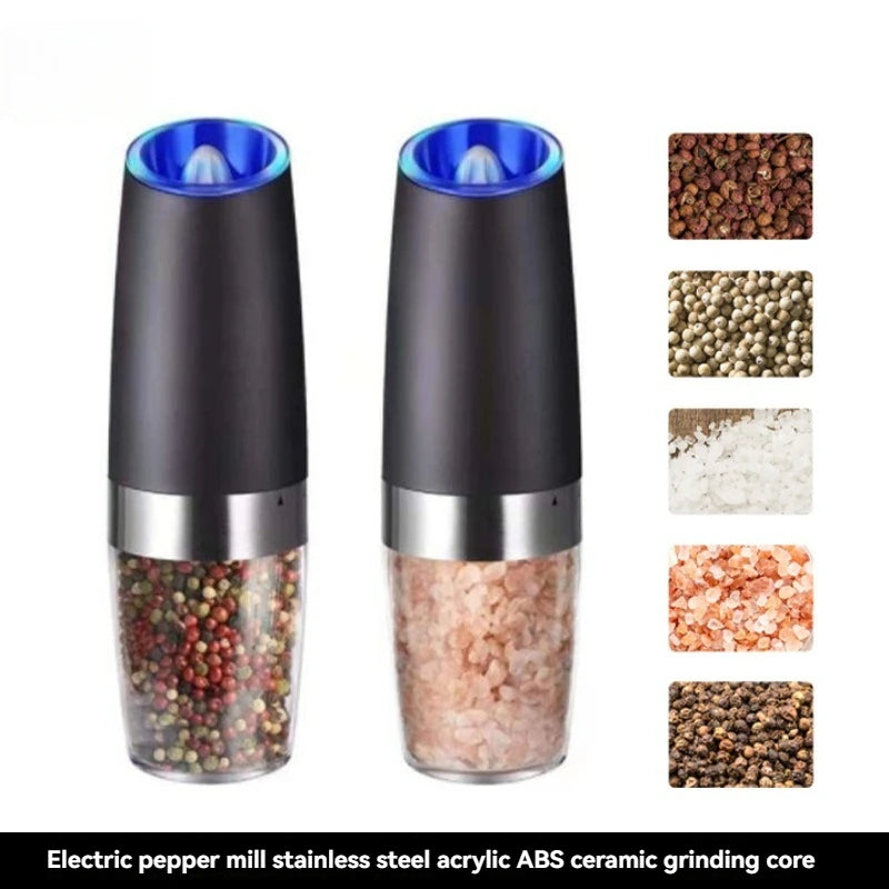 electric pepper mill stainless steel automatic gravity induction salt and pepper grinder adjustable coarseness grinder tools — Oh That's Clever Shop