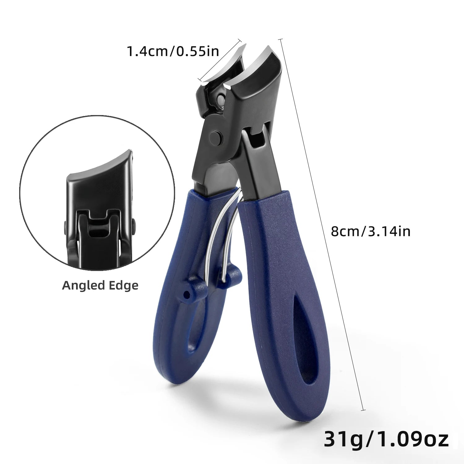 Wide Jaw Thick Toenail Clipper with Nail Catcher