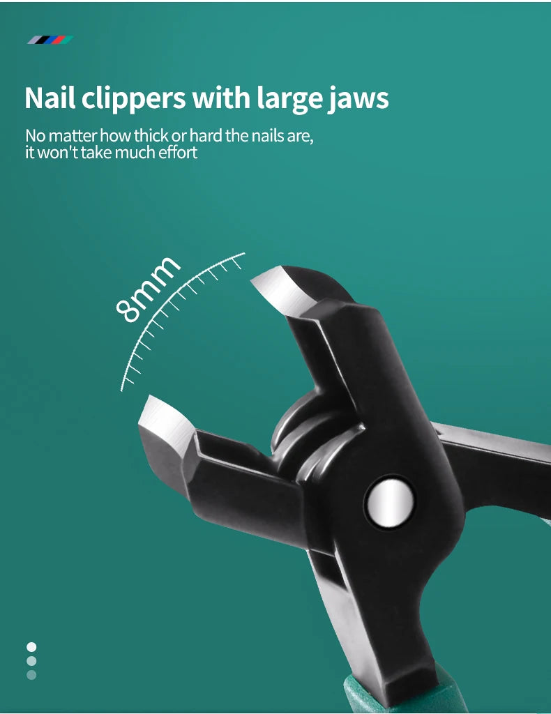 Wide Jaw Thick Toenail Clipper with Nail Catcher
