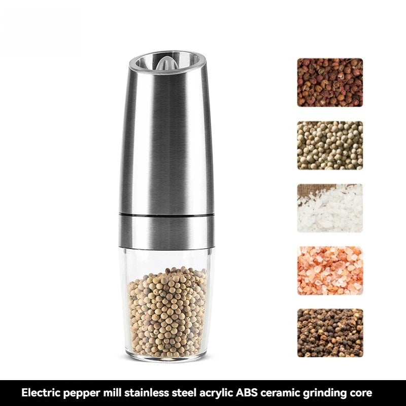 electric pepper mill stainless steel automatic gravity induction salt and pepper grinder adjustable coarseness grinder tools — Oh That's Clever Shop