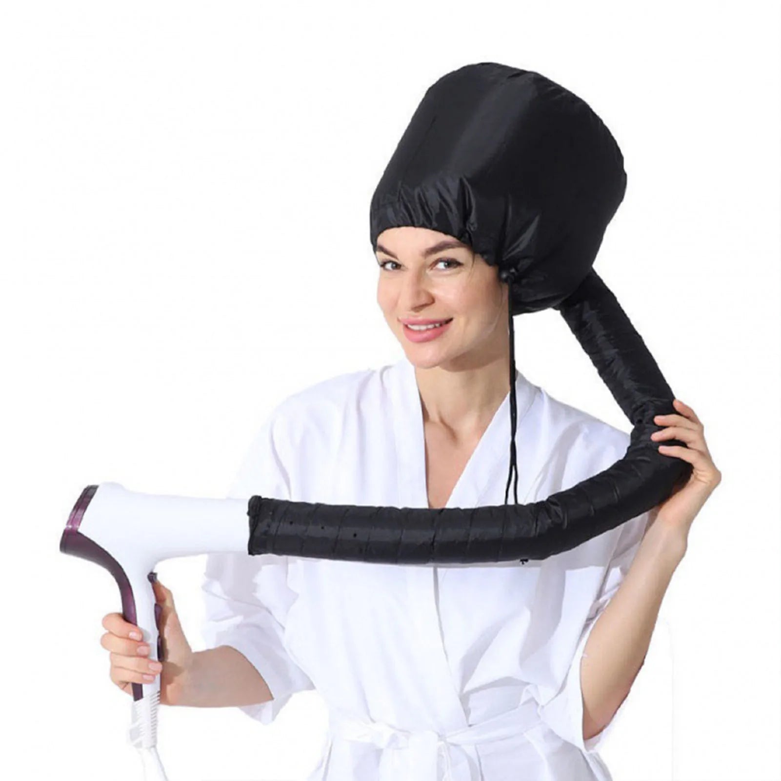 Hair dryer steamer cap for deep conditioning natural hair at home