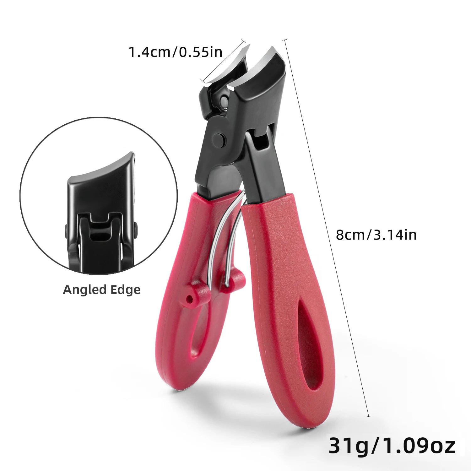 Wide Jaw Thick Toenail Clipper with Nail Catcher