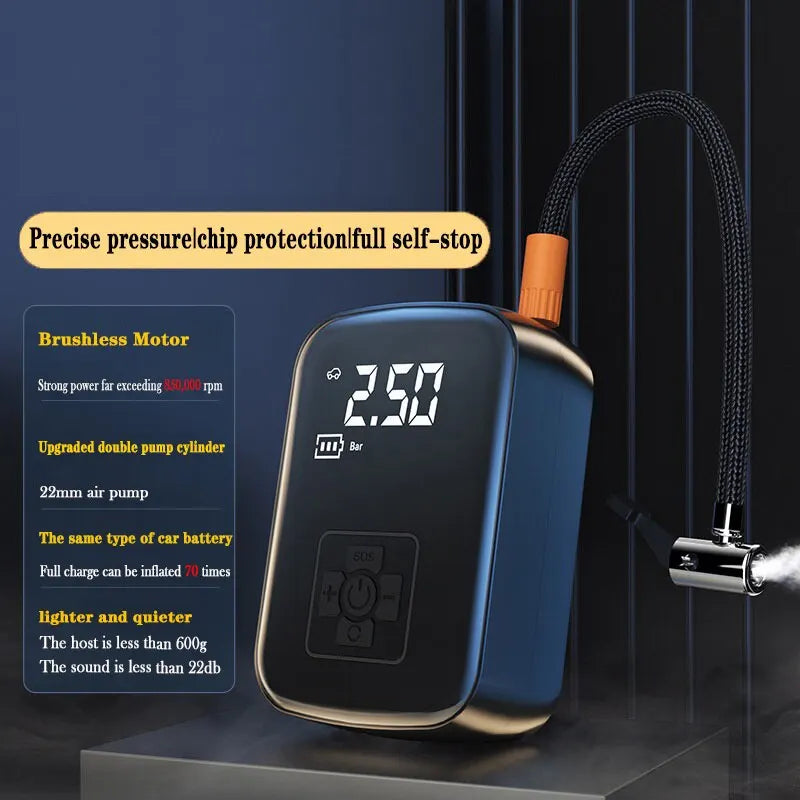 Portable 12V Tire Inflator & Mini Air Compressor