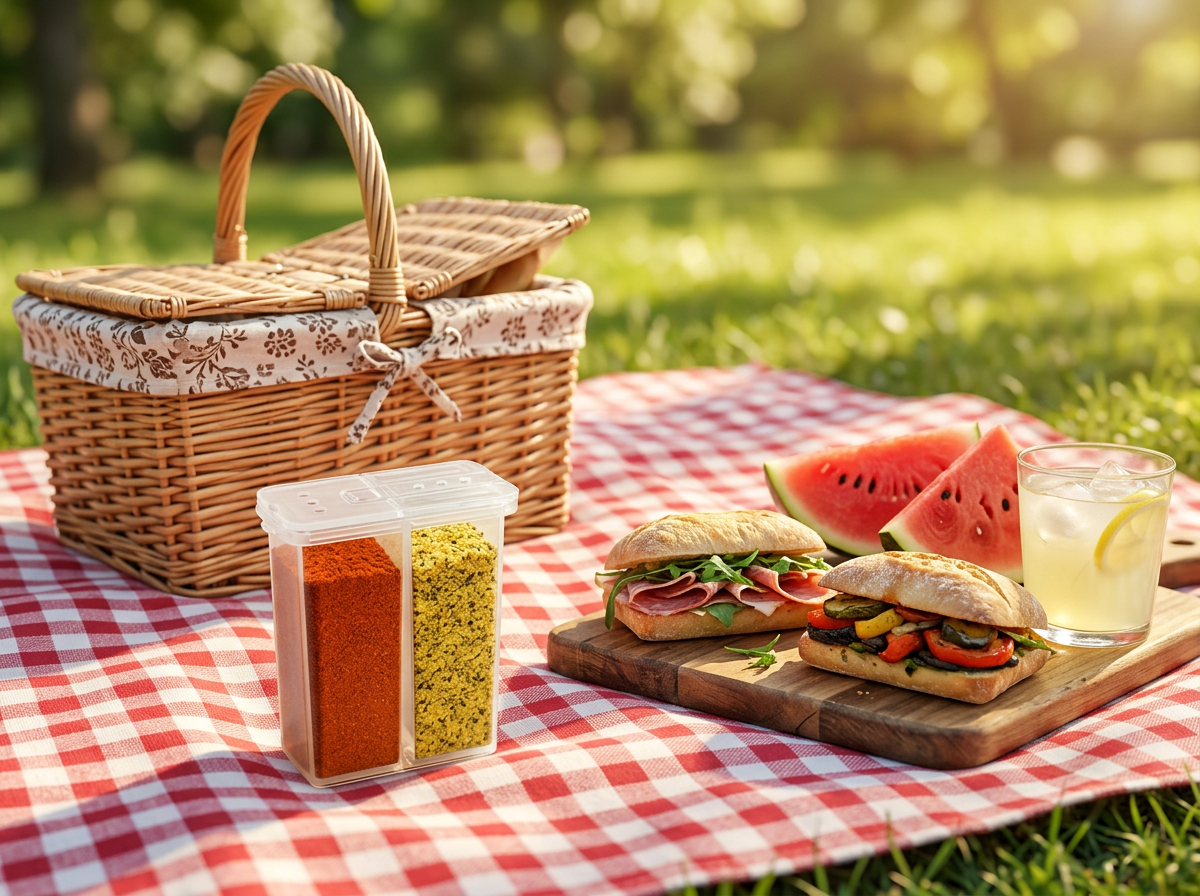 Mini portable seasoning shaker for camping, hiking, and outdoor cooking