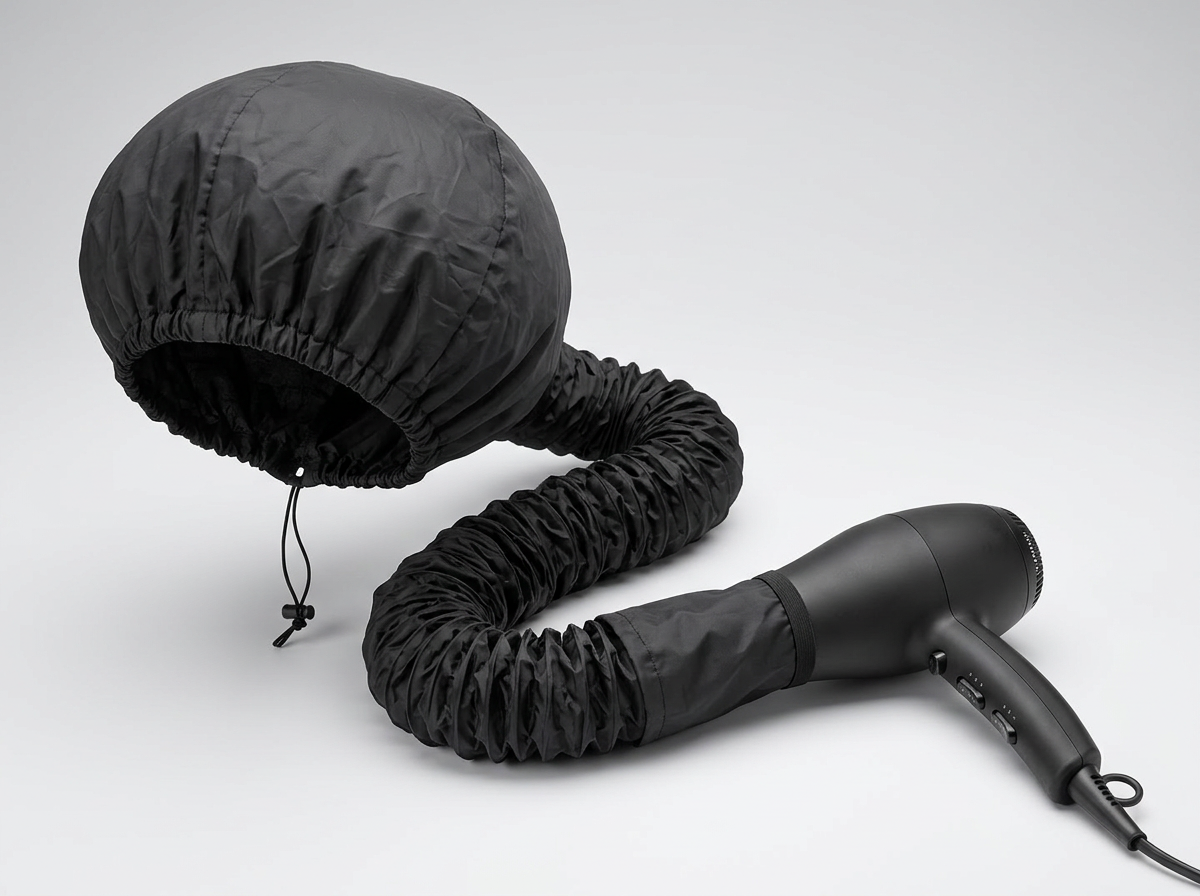 Hair dryer steamer cap for deep conditioning natural hair at home